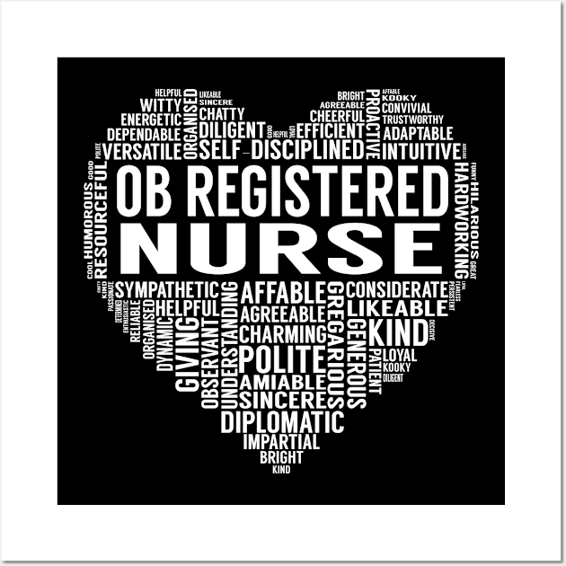 Ob Registered Nurse Heart Wall Art by LotusTee